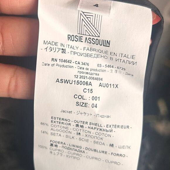 ROSIE ASSOULIN UBERTA MIKADO COTTON & SILK SASH BLAZER NWT - Picture 7 of 8